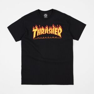 Thrasher Magazine Black Flame Logo Tee